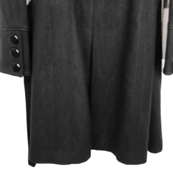 Worthington Black Wool Blend Button Up Trench Coat - Picture 12 of 16
